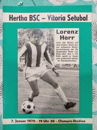 Programa oficial Hertha Berlim Vitória Setúbal taça feiras 1969/70