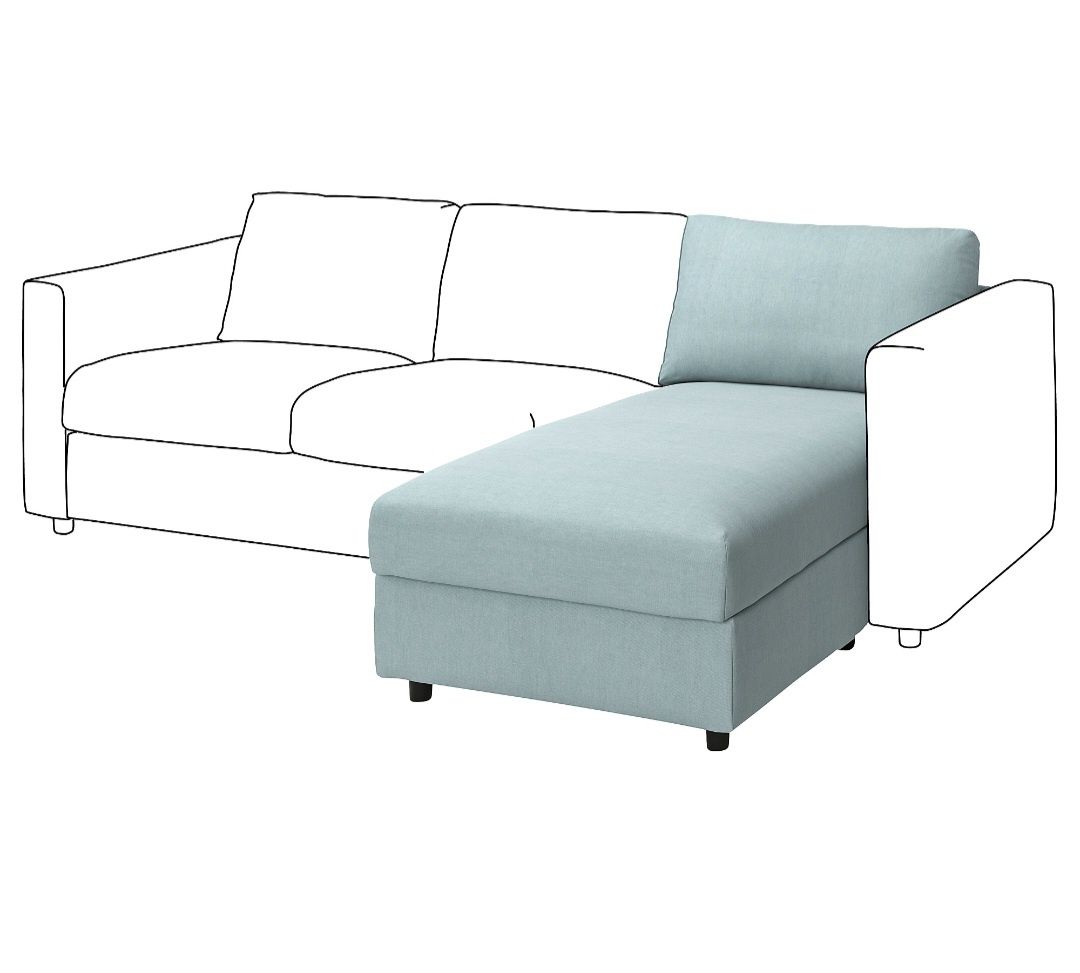 Ikea Vimle pokrycie sofy 3os z szezlongiem z szerok. podłokietnikami