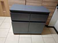 Komoda 2 szuflady, 80x76x35 cm, kolor antracyt