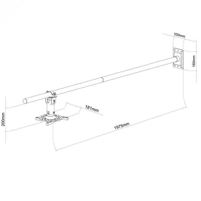 Uchwyt  ścienny do projektora ART P-106B-AL 15 kg obrotowy czarny