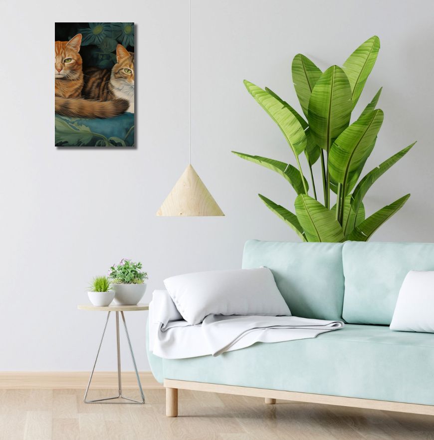 Obraz 30x50cm Koty na Fotelu