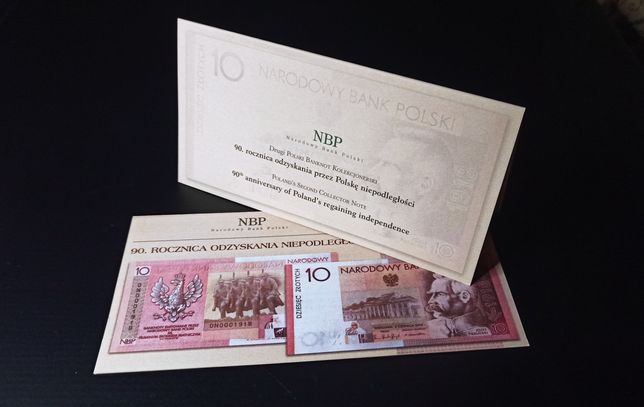 Banknot kolekcjonerski 10 zł 2008 niepodległość niski nr 4880