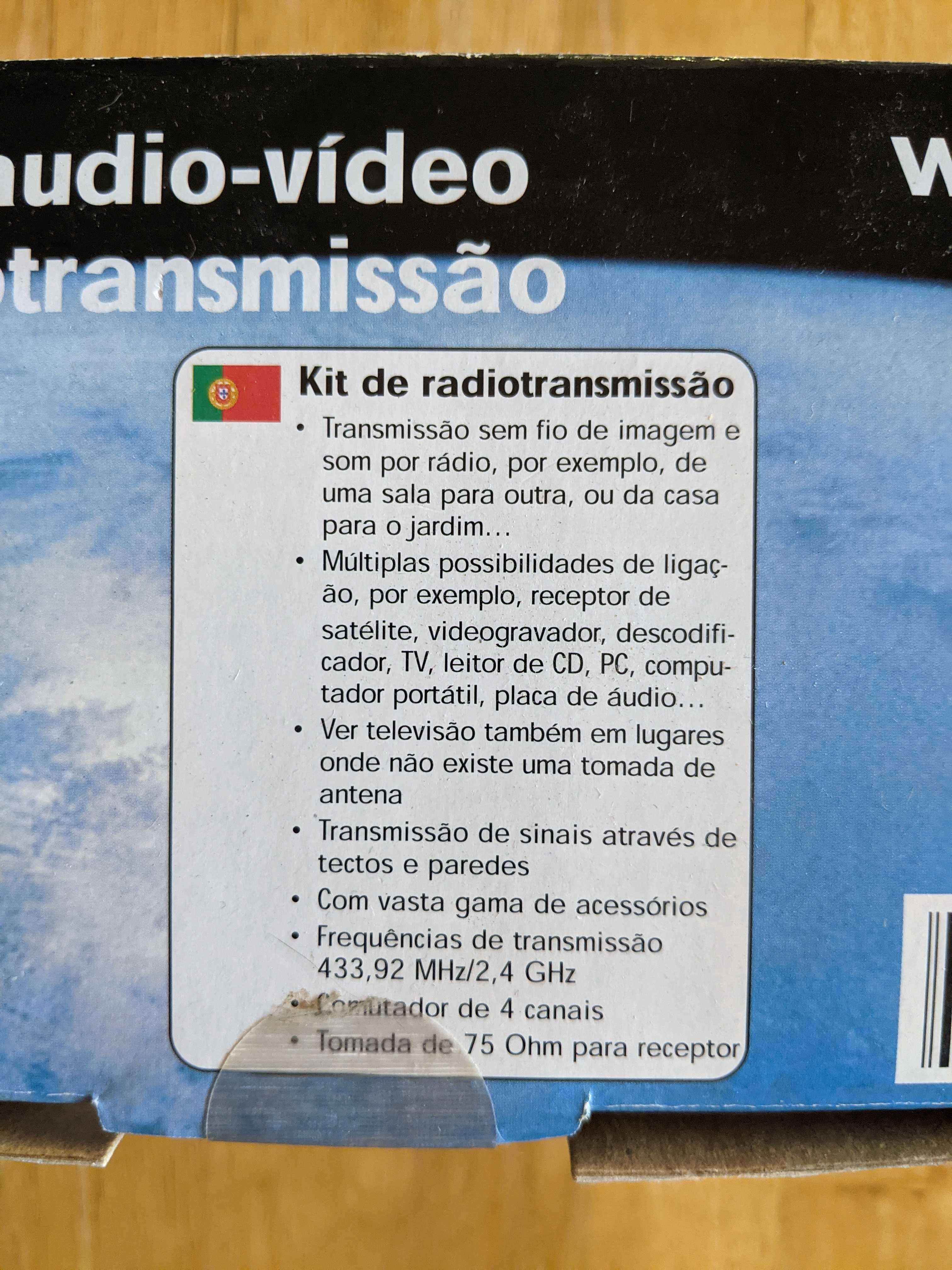 Kit de radiotransmissão audio-vídeo sem fios WELLTECH (NOVO)