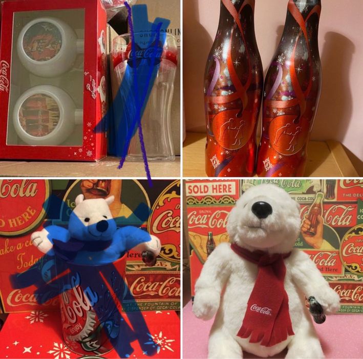 Artigos Pai Natal Coca Cola Bolas Garrafas urso copos