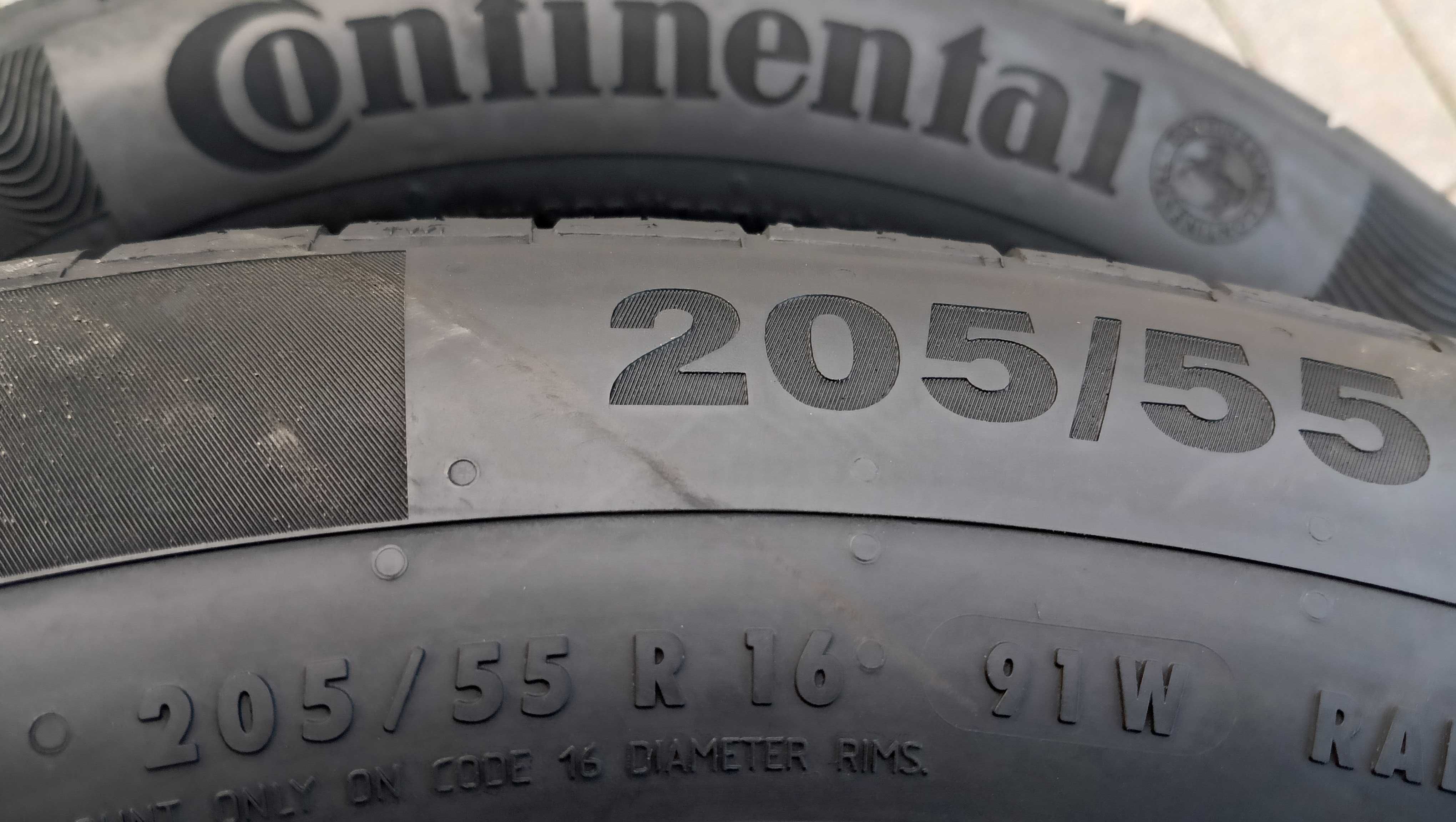 205/55r16  CONTINENTAL ,  demo ,  jak  nowe   -8mm ,  2021r
