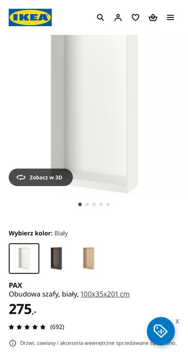 OKAZJA Pilnie sprzedam 100x35x201 garderoba IKEA szafa PAX