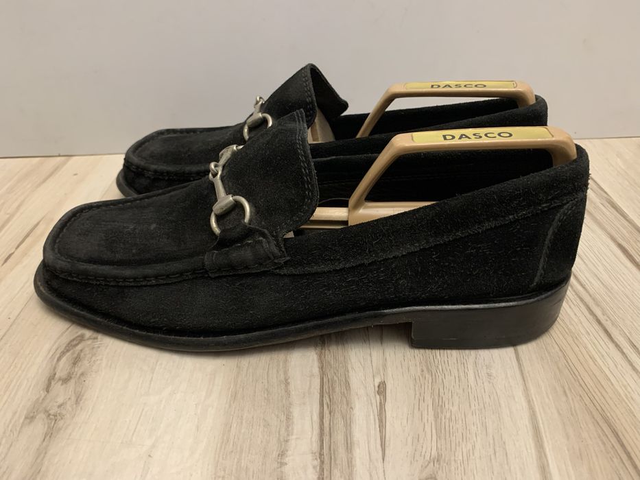 Loake skórzane mokasyny męskie skóra zamsz 43