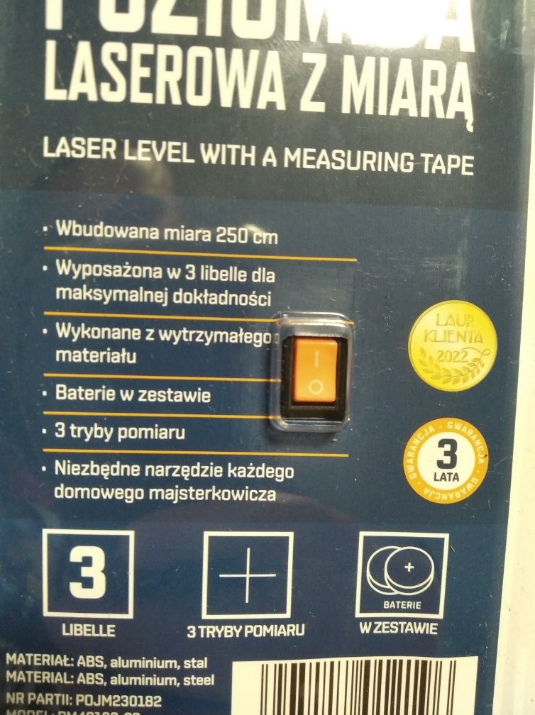 Poziomica laser laserowa miara 250cm niteo tools