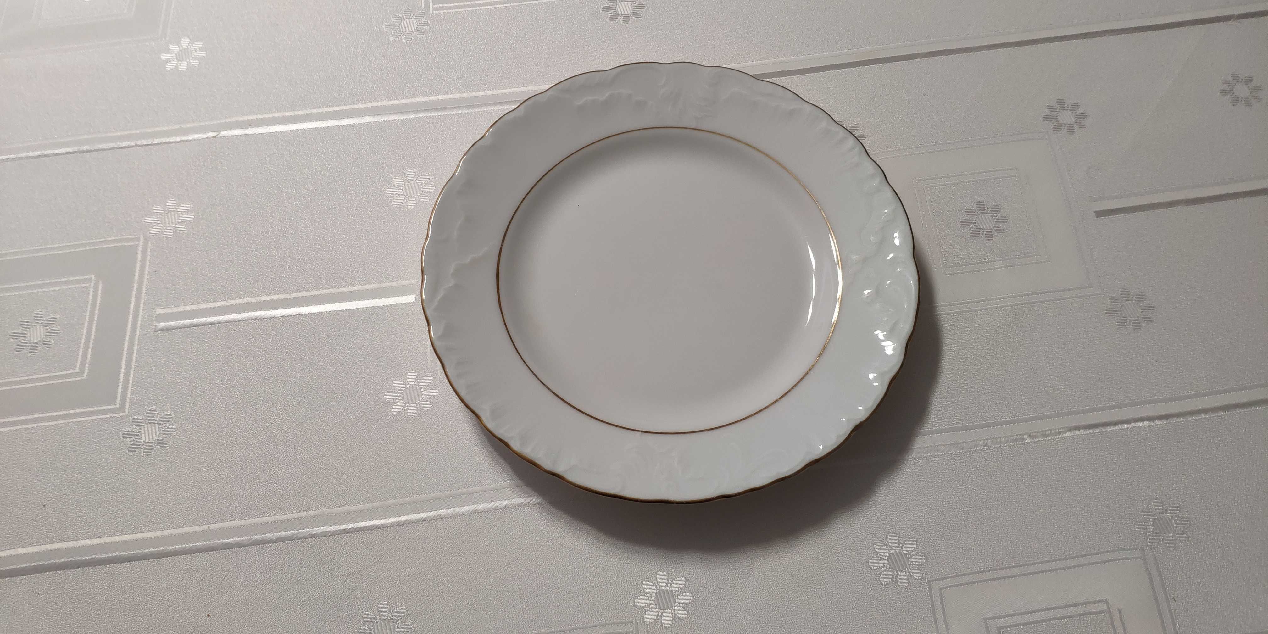 Talerz płytki deserowy 18,5 cm Rococo Złota Linia Ćmielów