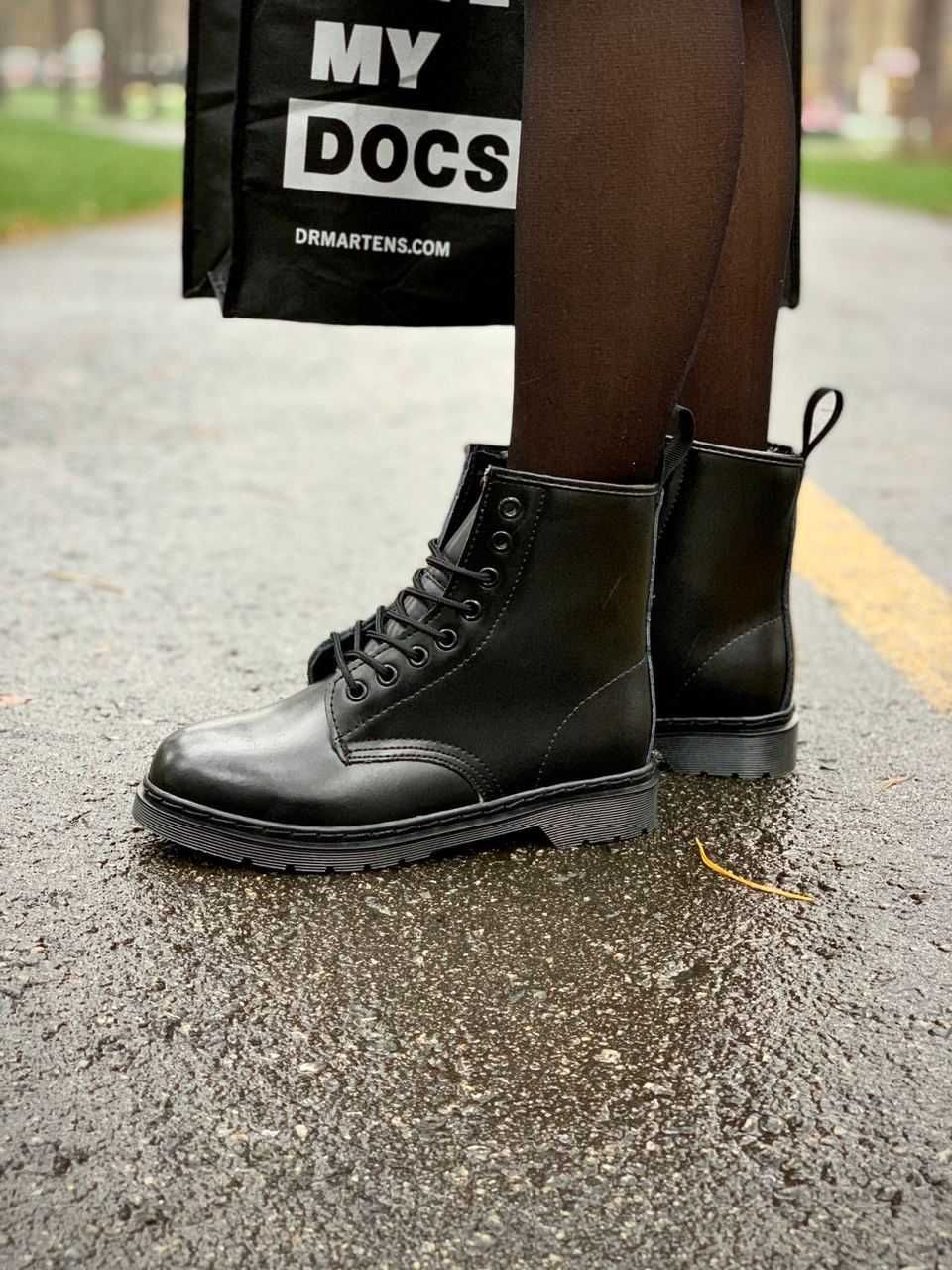 АКЦІЯ! Жіночі черевики Dr.Martens 1460 Smooth Mono Black Fur (36 р.)