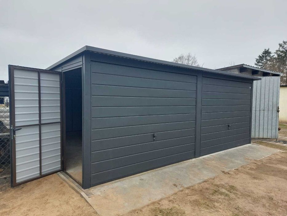 Garaż PREMIUM blaszany drewnopodobny GRAFIT 6x5 6x6 6x7 7x6 Producent