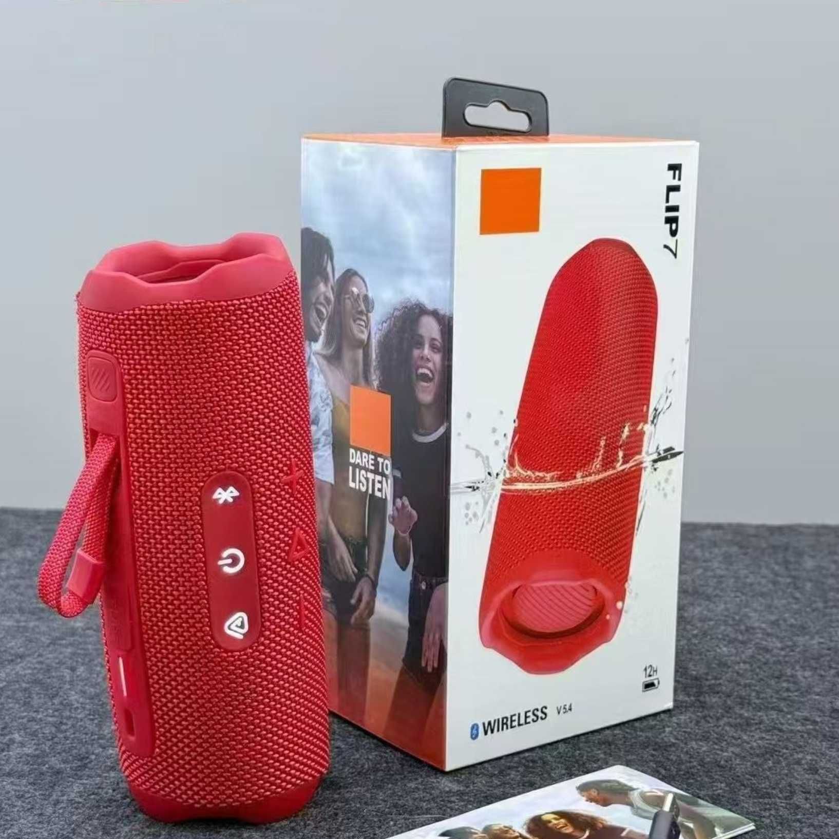 Портативна акустика FLIP7 Red 2×5 Вт, Bluetooth 5.4, microSD та USB
