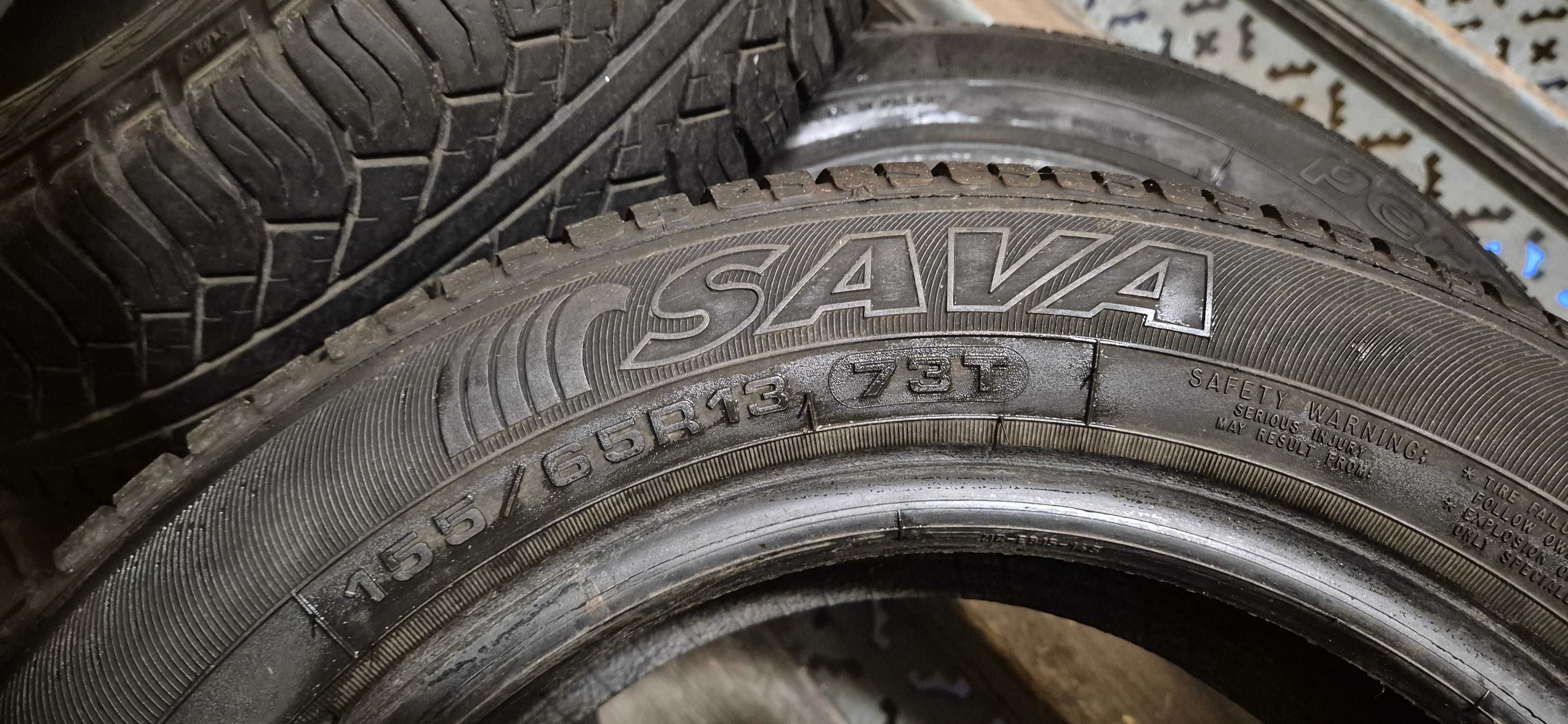 Sprzedam używane opony zimowe 4 szt. r13, 155/65 (2 dębica + 2 sava)