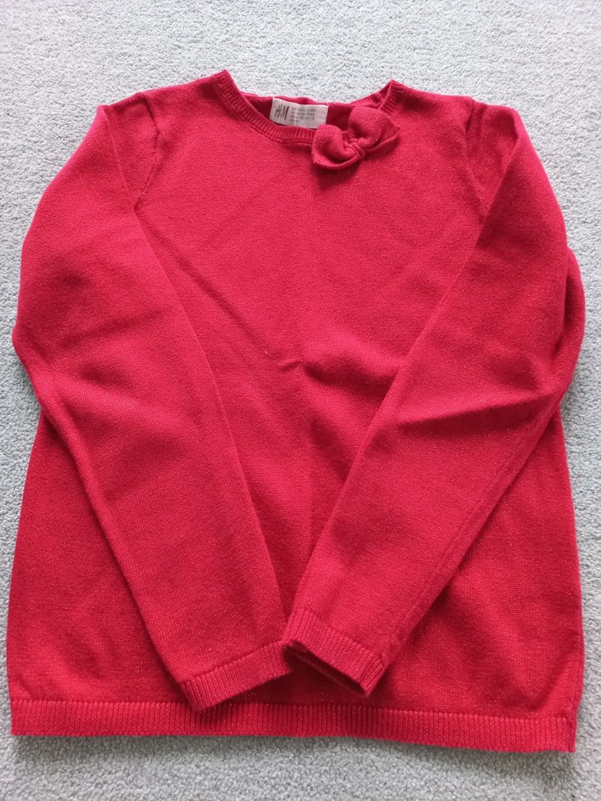 Czerwona bluzka bluzeczka h&m 122 128
