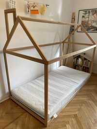 Łóżko domek z materacem hevea 180x90 cm