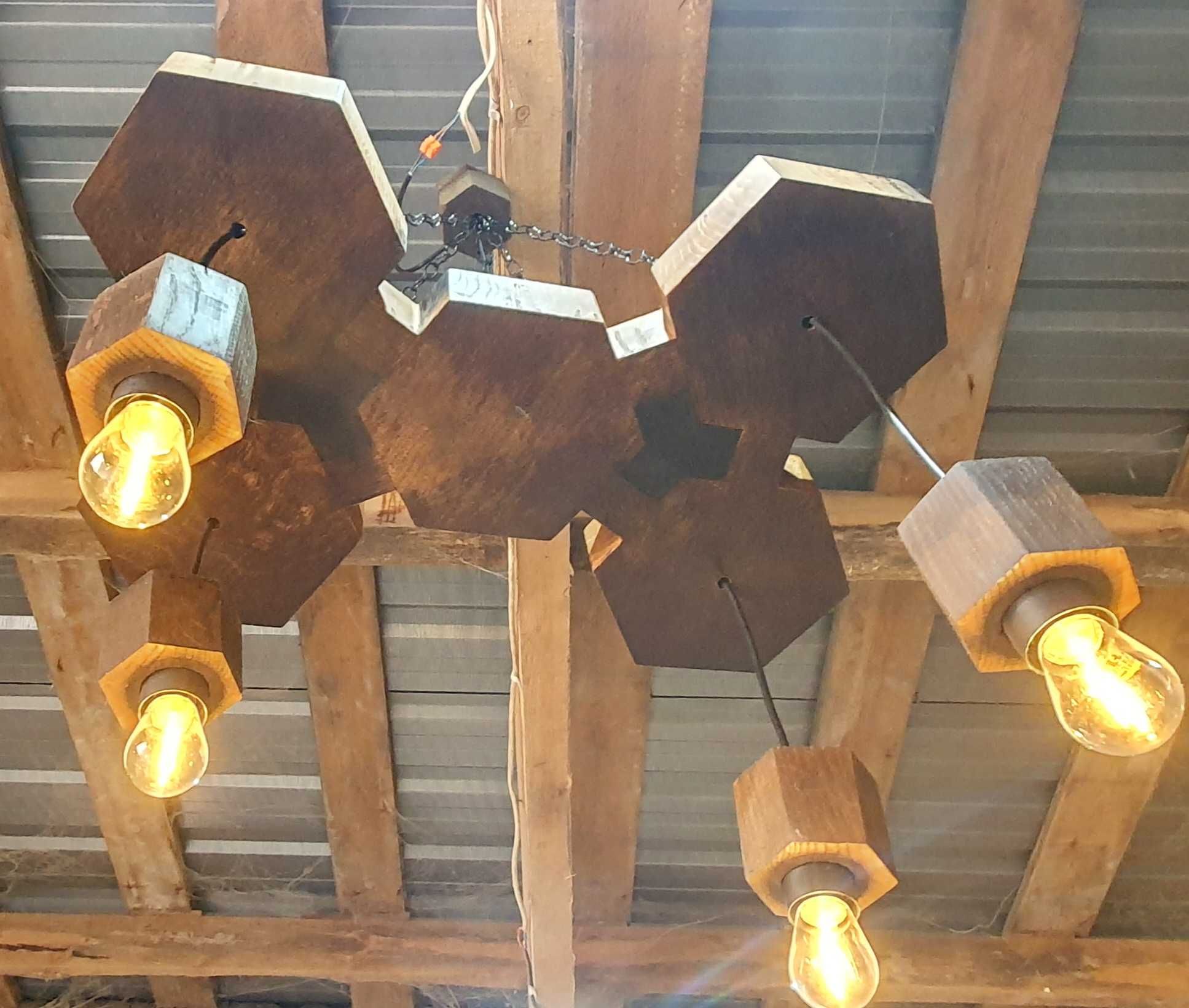 Lampa wisząca HEXA 58x40x6 Dąb