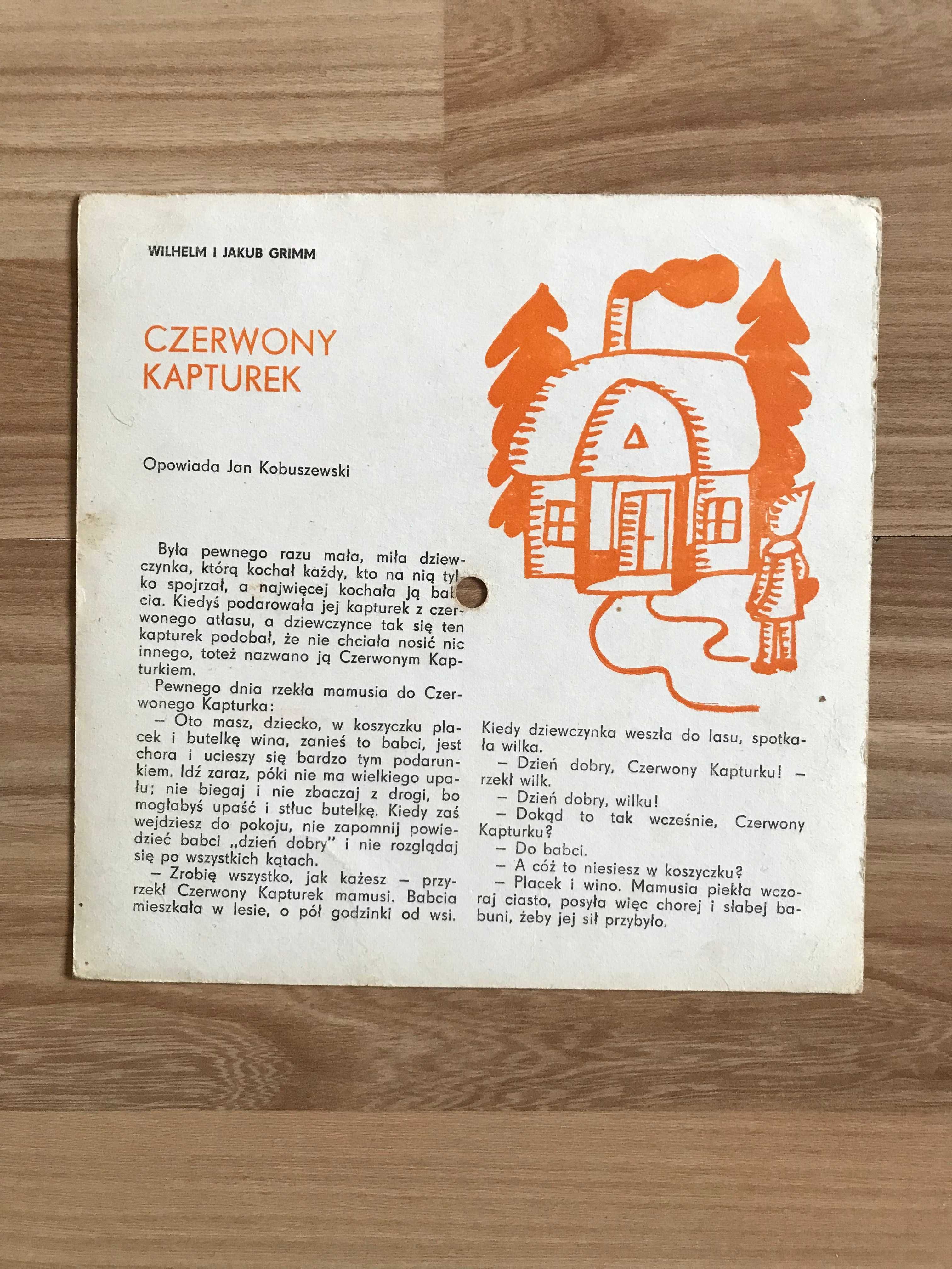 Pocztówka dźwiękowa PRL Czerwony Kapturek winyl płyta winylowa