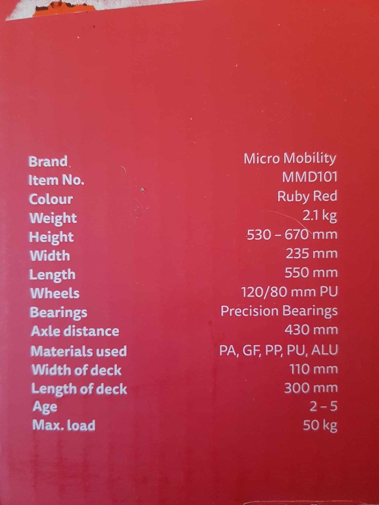 Hulajnoga Mini Micro Deluxe składana Ruby Red