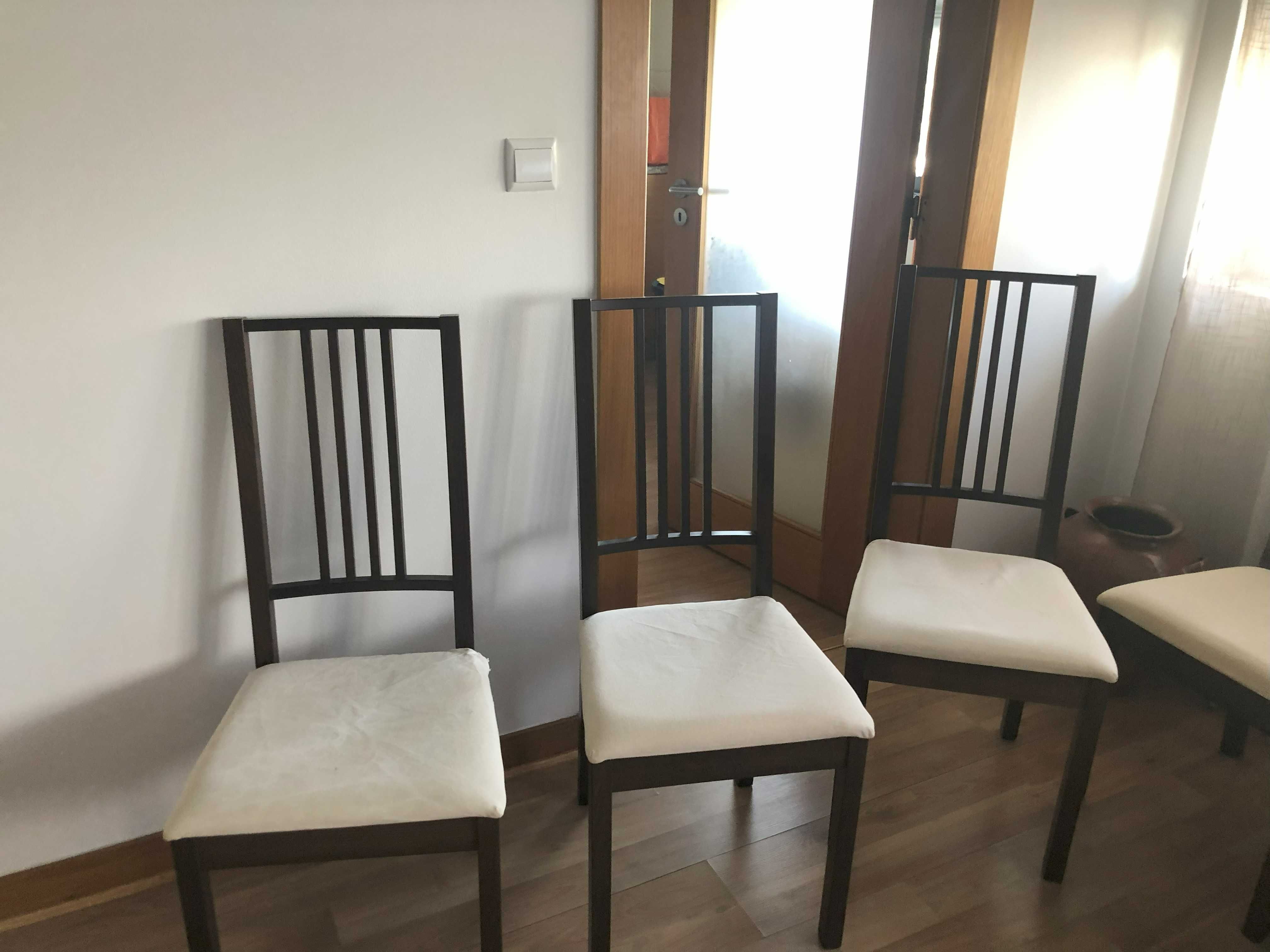 Mesa de jantar extensível e 6 cadeiras estofadas IKEA