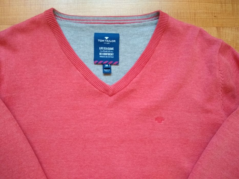 TOM TAILOR Elegancki męski sweter, 100% Bawełna, Rozmiar S/M