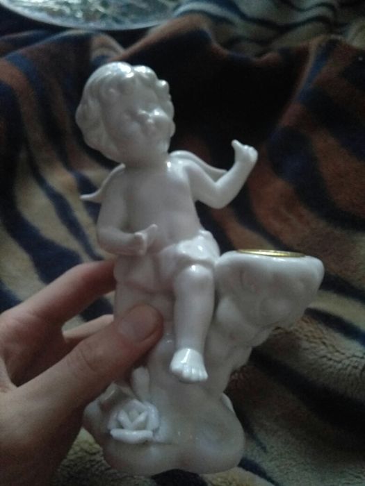Ангел порцеляна (фарфор) підсвічник
