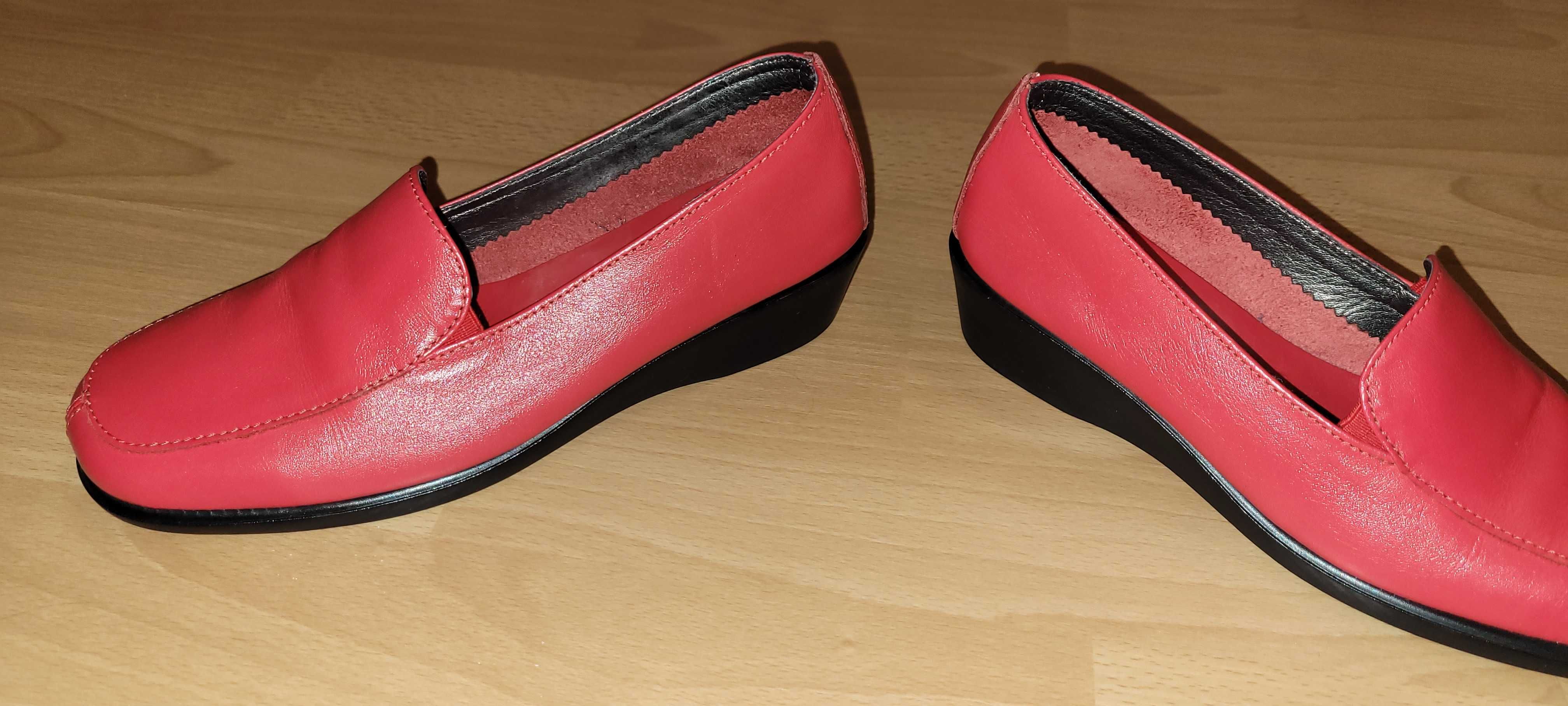 Sprzedam  używane, skórzane, czerwone damskie buty Aerosoles rozm. 36