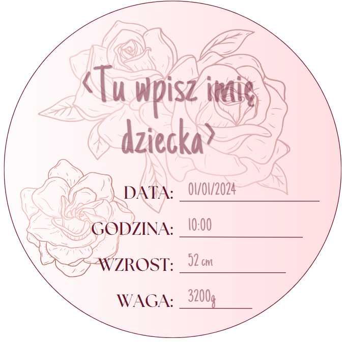 Karty do zdjęć pamiątkowych z miesiącami  dla niemowląt Pierw