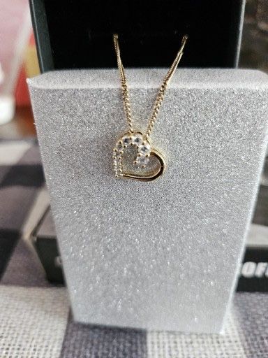 Позолота цепочка 925 проба з кулоном у вигляді серця