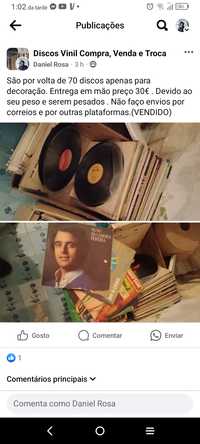 Lote de discos de vinil 70 discos