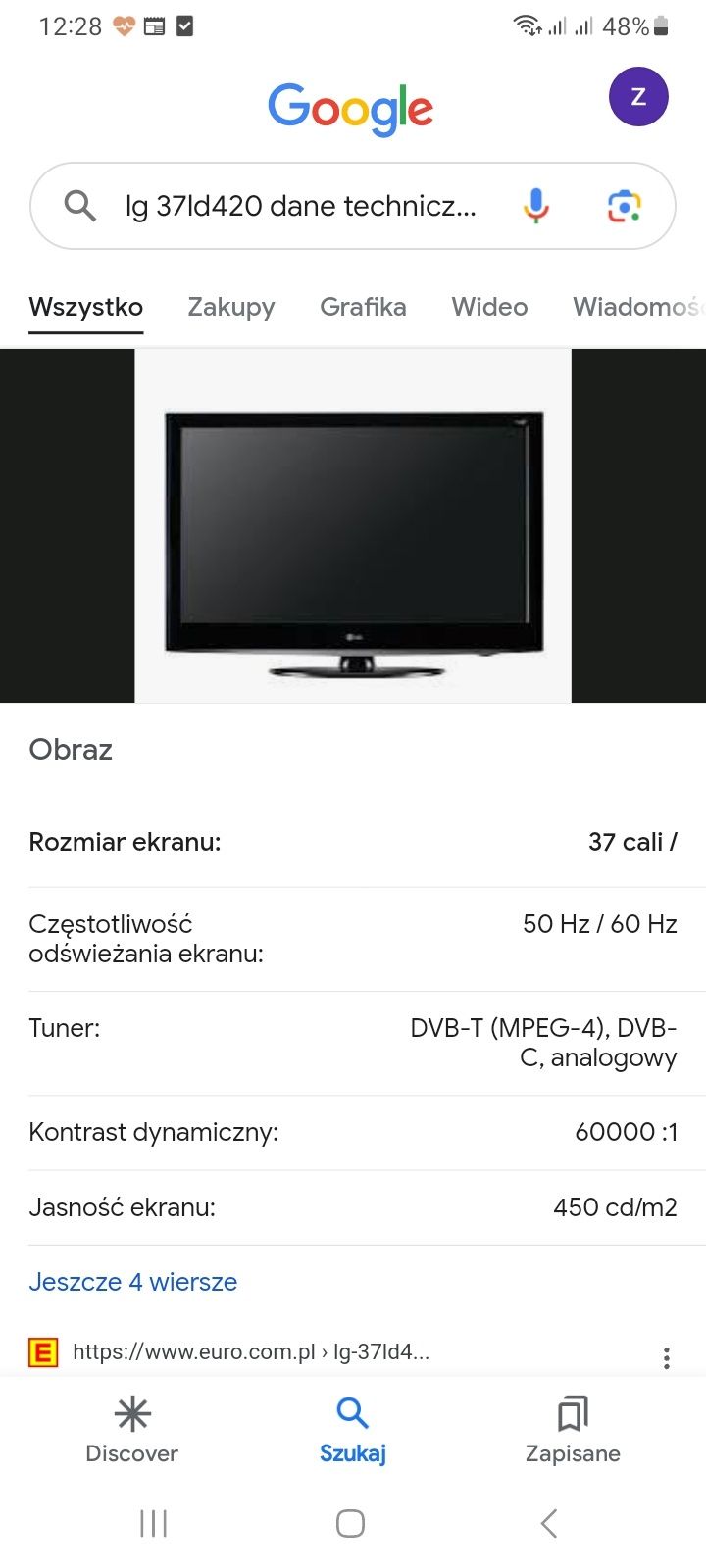 Telewizor marki LG