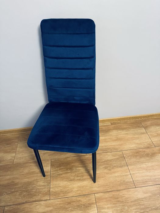 Krzesła welurowe Niebieskie - jadalnia, salon