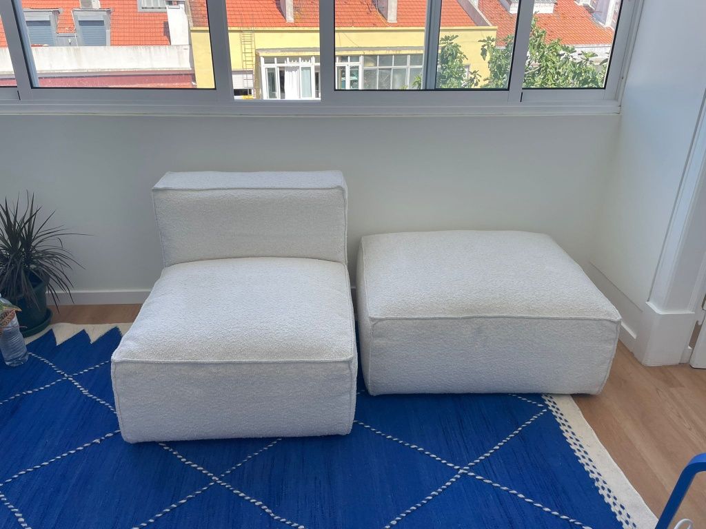 Sofá modular com pufe LaRedoute
