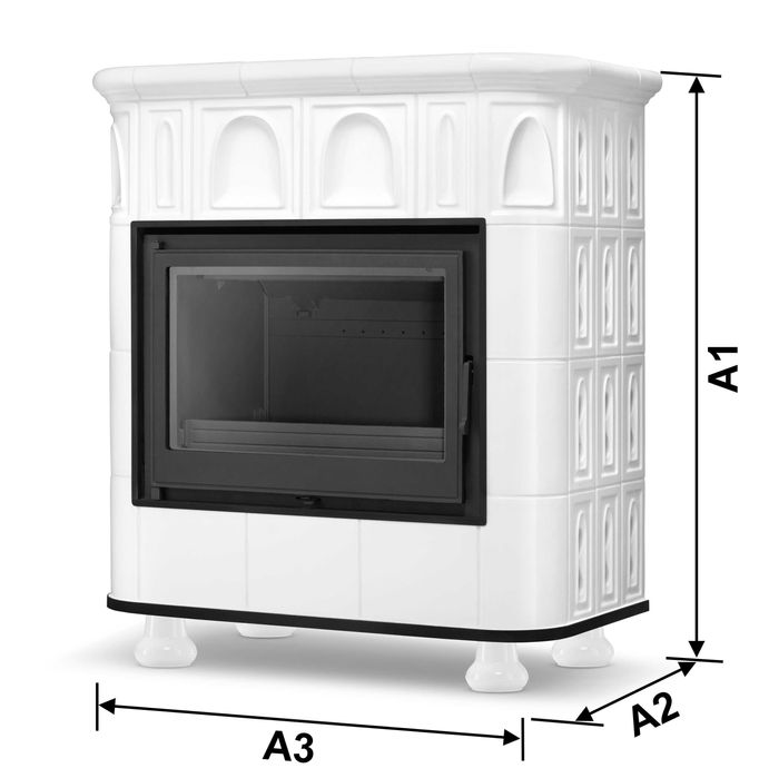 Piec kominek piecyk koza kaflowy ceramiczny obudowa kominkowa GRAZ