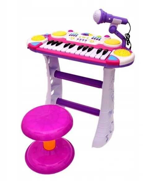 Zestaw muzyczny Keyboard + Werble + Mikrofon dla dzieci 3+