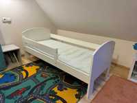 łóżko drewniane białe łóżeczko dziecięce 160x70 materac gratis