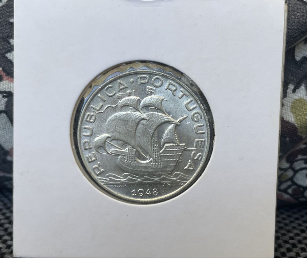 Moeda 5 Escudos 1948 prata