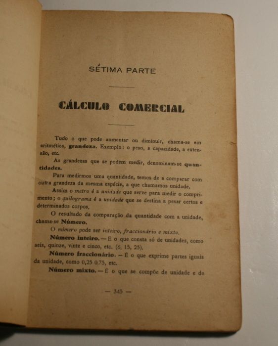 Livro: Calculo Comercial - Sétima Parte