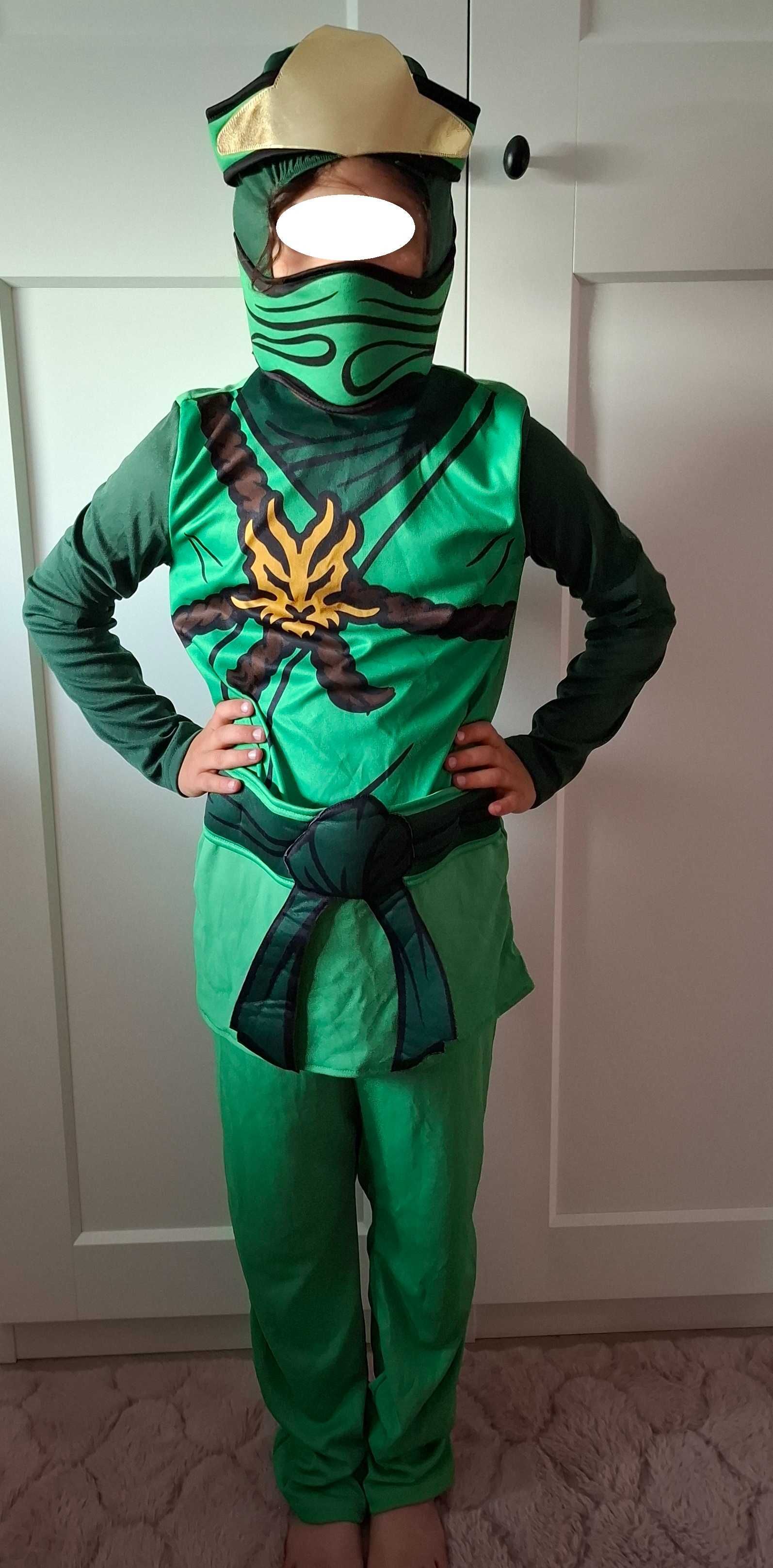 Strój Kostium Przebranie Lego Ninjago Lloyed 122 - 128  Ninja maska