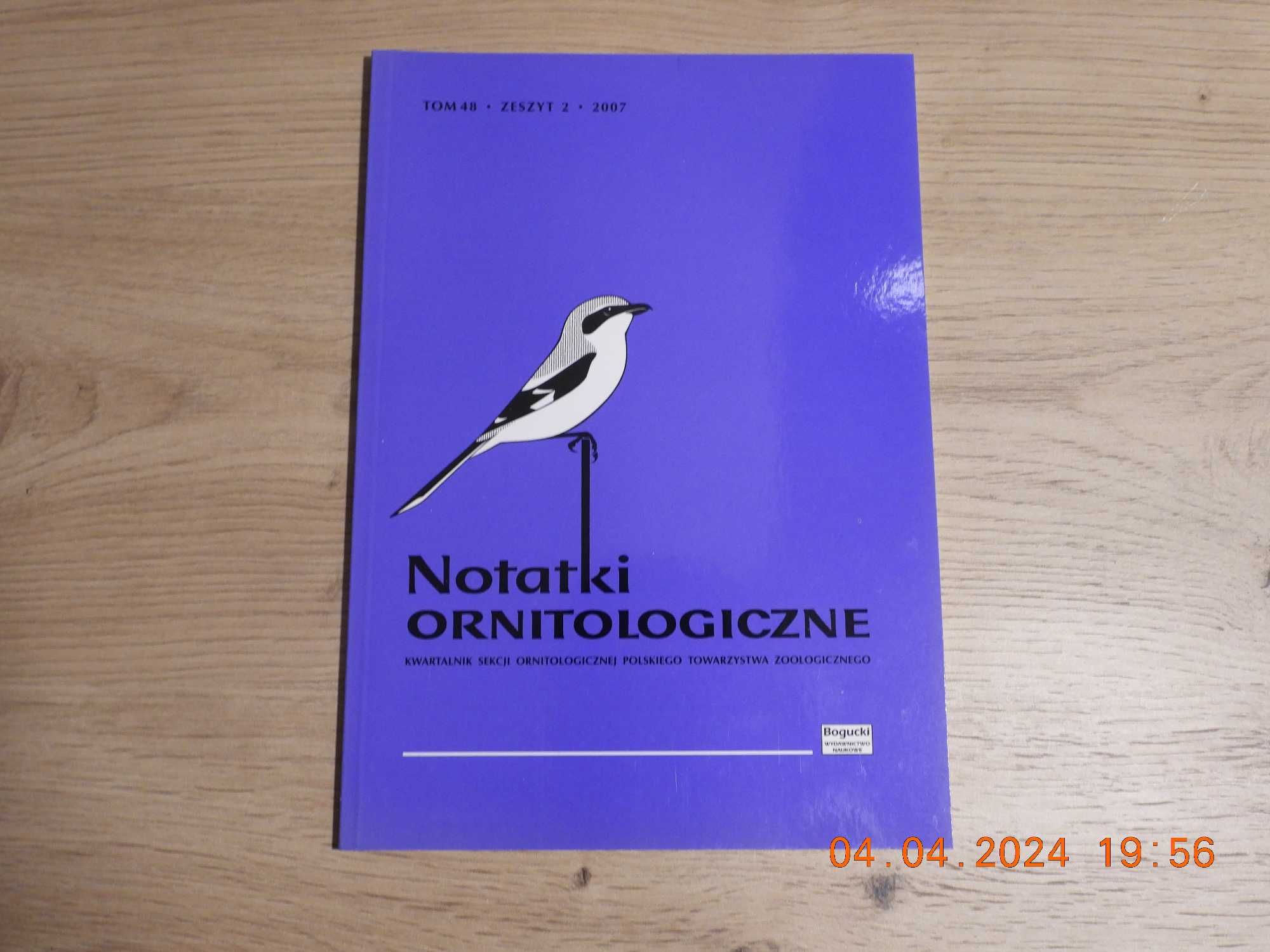 Notatki Ornitologiczne -Tom 48,  zeszyt 2,  2007