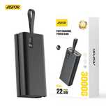 Продам новий чорний Power Bank Aspor 30000mAh 22.5W