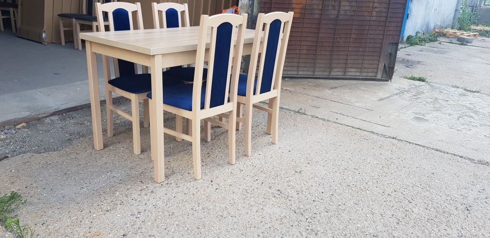 Nowe: Stół 70x120 + 4 krzesła, sonoma + granatowy , dostawa cała PL