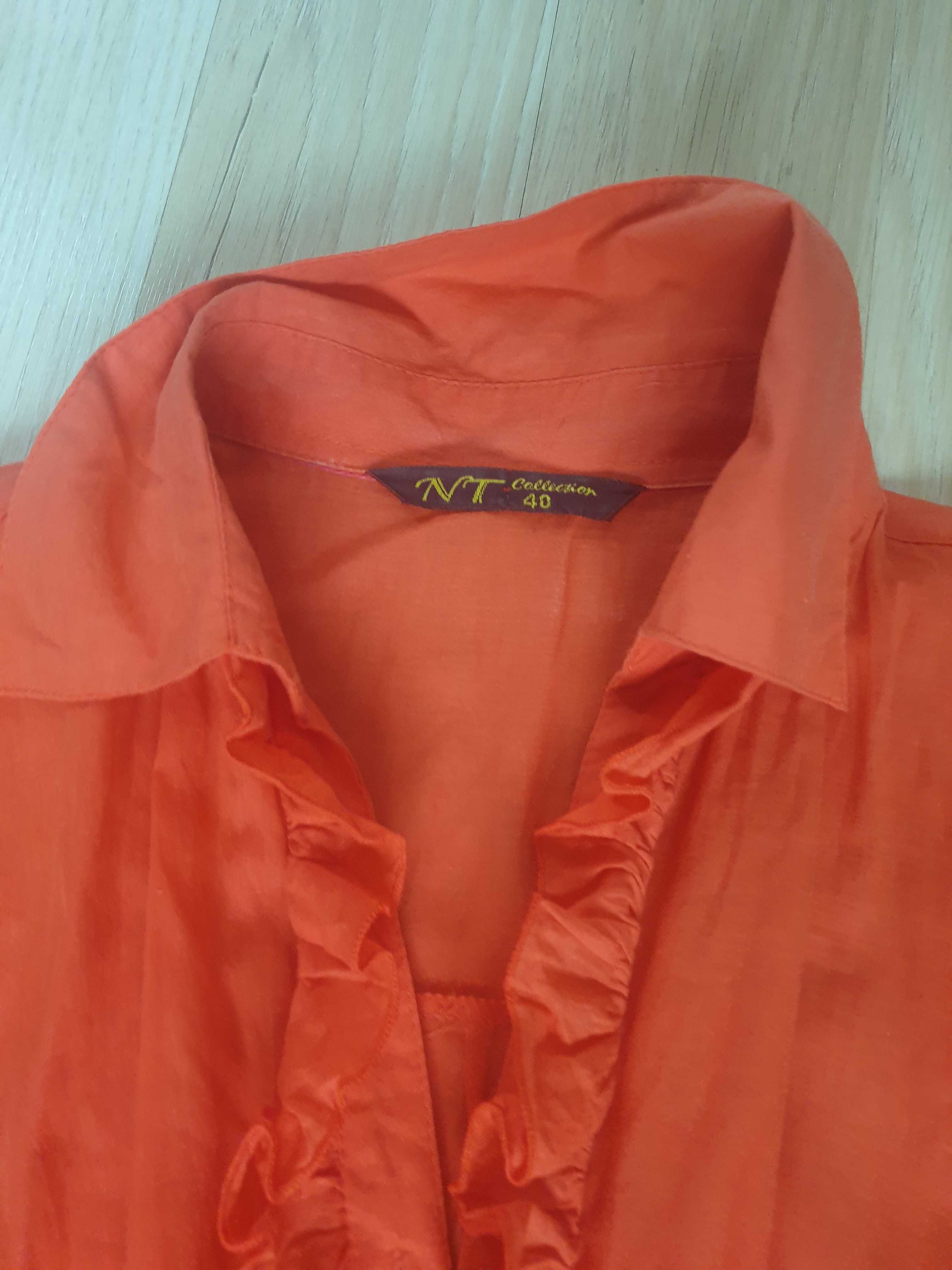 Pomarańczowa bluzka koszulowa
