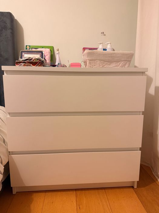 Cómoda MALM IKEA de 3 gavetas (branca)