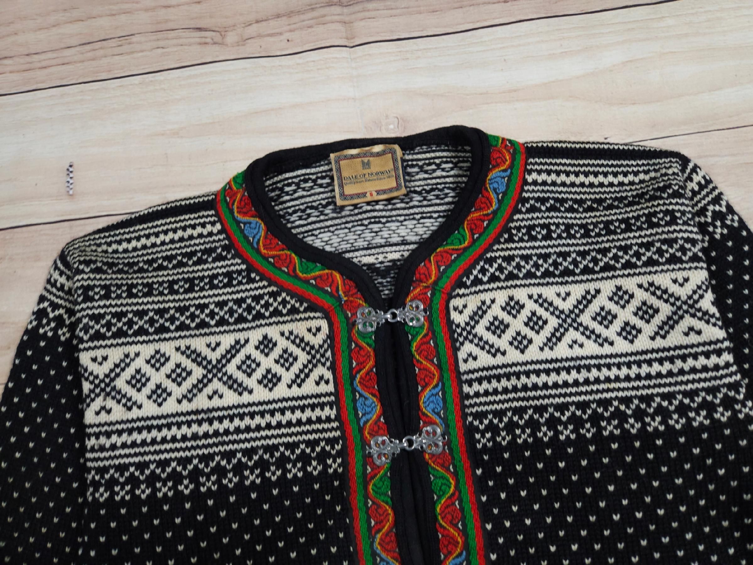 DALE Of Norway Classic Sweter Wełniany Rozpinany Wzór r. S