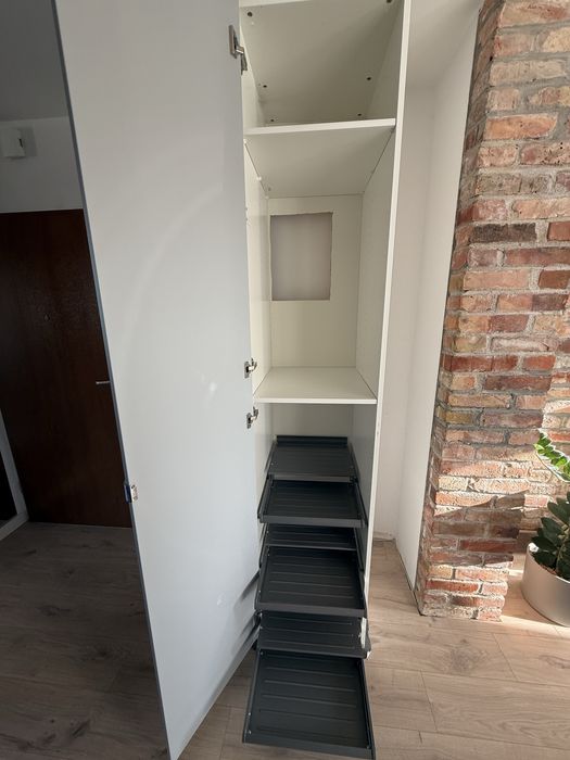 Ikea pax, front lustro, półki  na buty