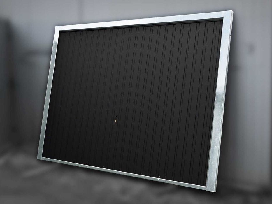 Brama garażowa uchylna Brąz połysk 2530 x 2100mm T7 + furtka