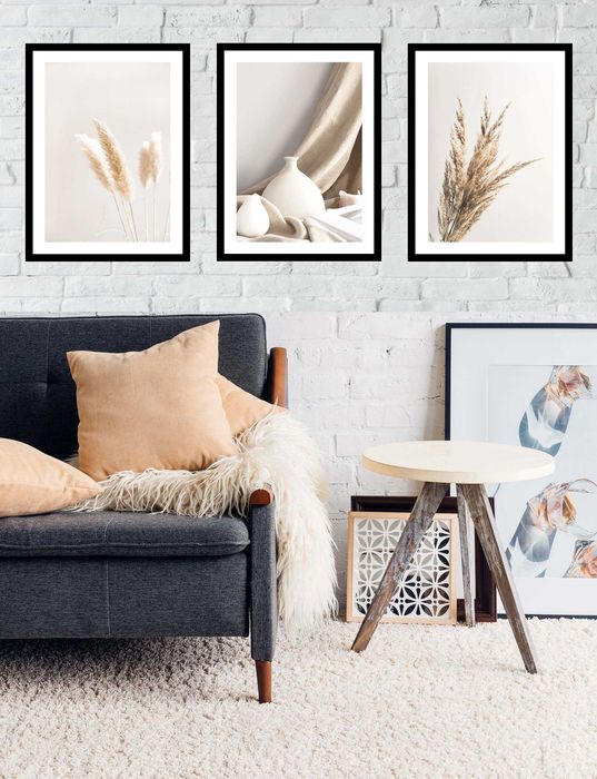 50x40 obrazy w ramie plakaty ramka PAMPAS WAZON TRAWA NATURA BOHO