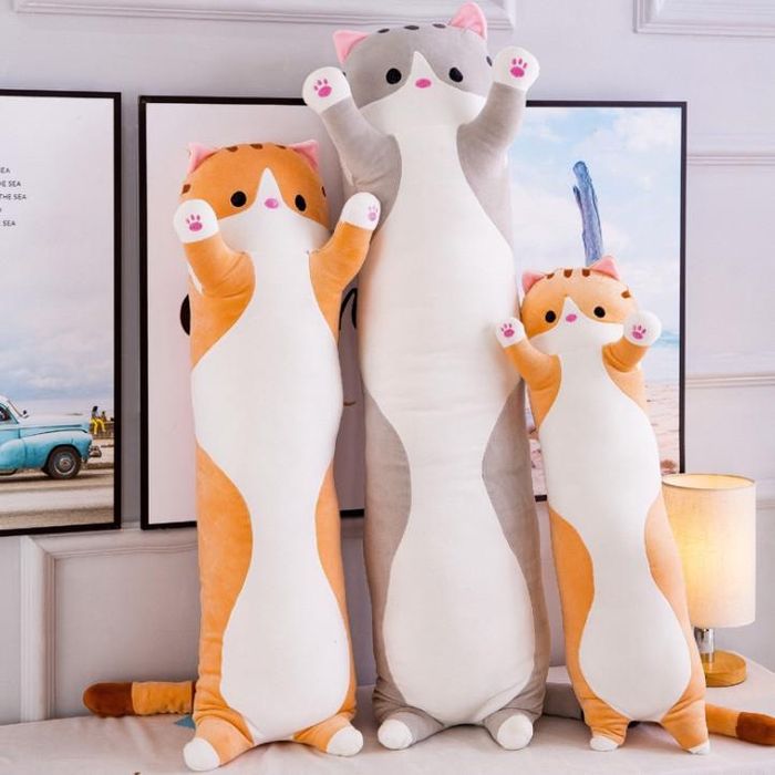 Велика іграшка Кіт-Батон 90 см, Плюшева іграшка подушка Кіт-Батон