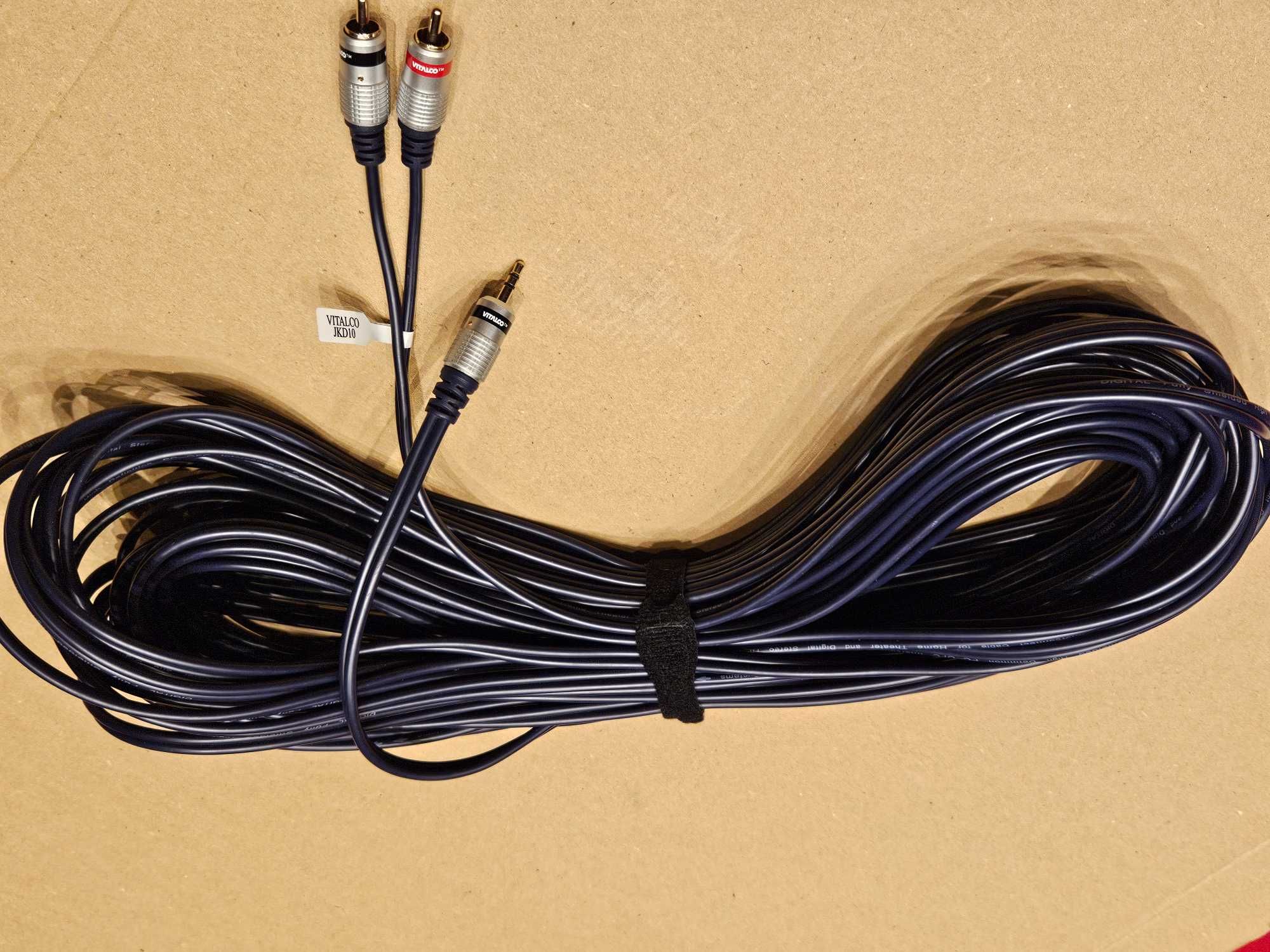 Przewód wtyk jack 3,5mm - 2x wtyk cinch 20m JKD10 Vitalco