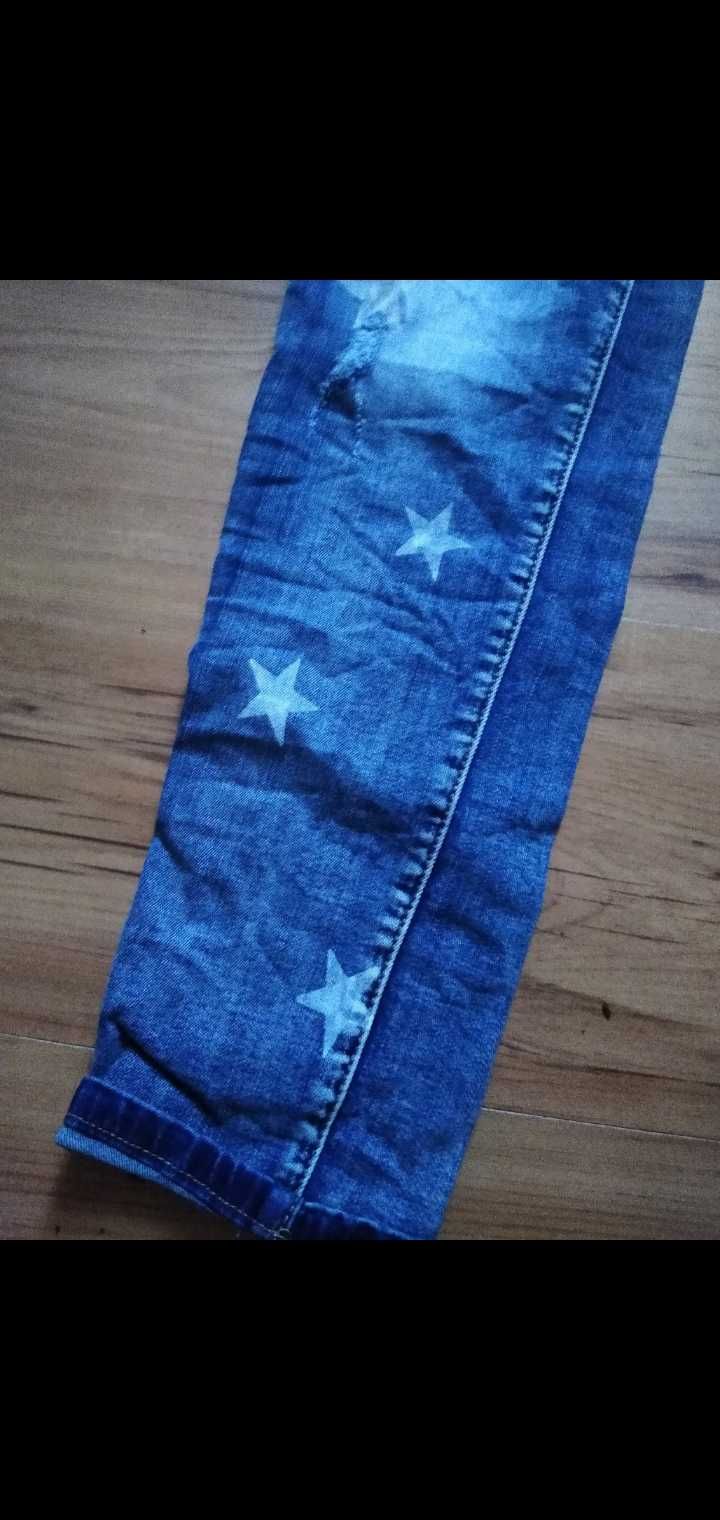 Spodnie jeansowe w gwiazdy xl